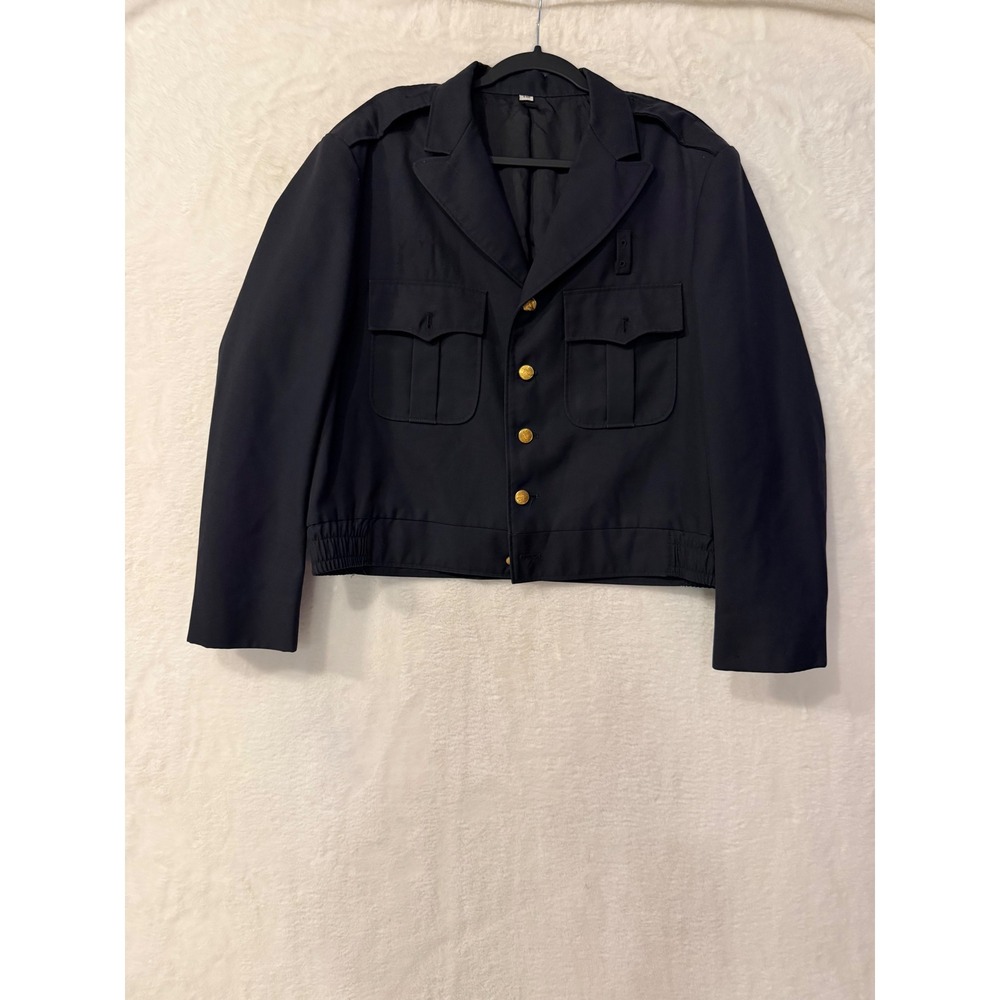 Flying Cross Mens 44R Navy Blue Ike Uniform Jacket Gold Buttons Duty Coat USA